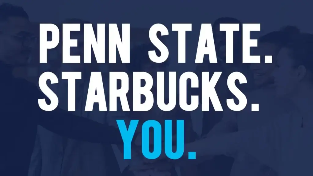 Blog post graphic titled "Penn State. Starbucks. You."
